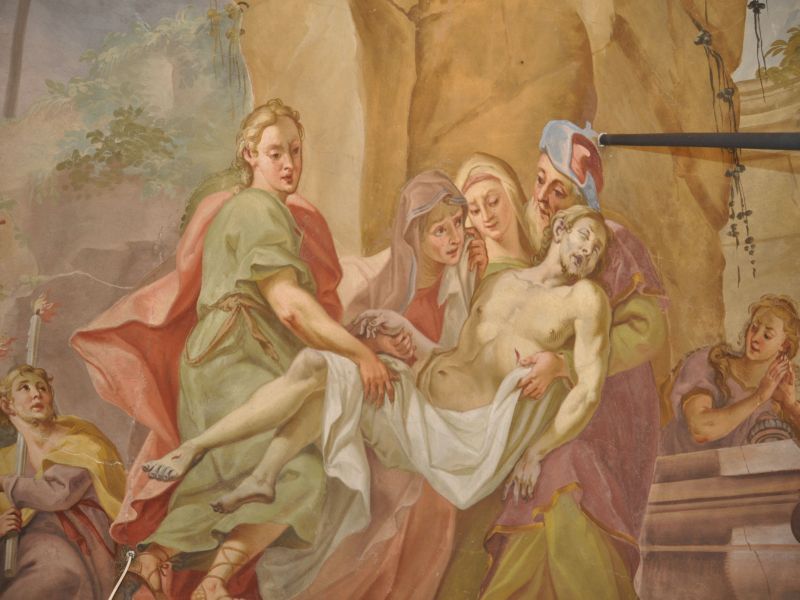 Der 7. Schmerz Mariens - Jesus wird ins Grab gelegt